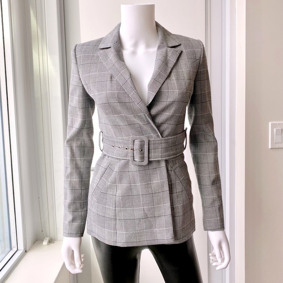 Ever New Jackets & Blazers - EVER NEW Belted Plaid Blazer